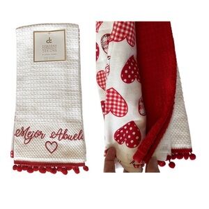 Love Hearts Kitchen Towels Set of 3 NEW WITH TAGS